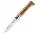 Нож OPINEL №8, нержавеющая сталь, рукоять дуб, гравировка олень